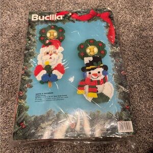 Bucilla Santa & Snowman Door Knob Covers - Red, Green, White